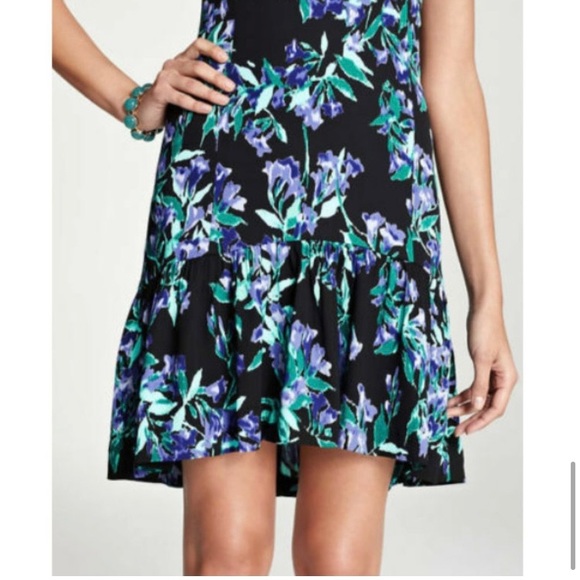 Ann Taylor Floral Flounce Hem Dress - Picture 3 of 6